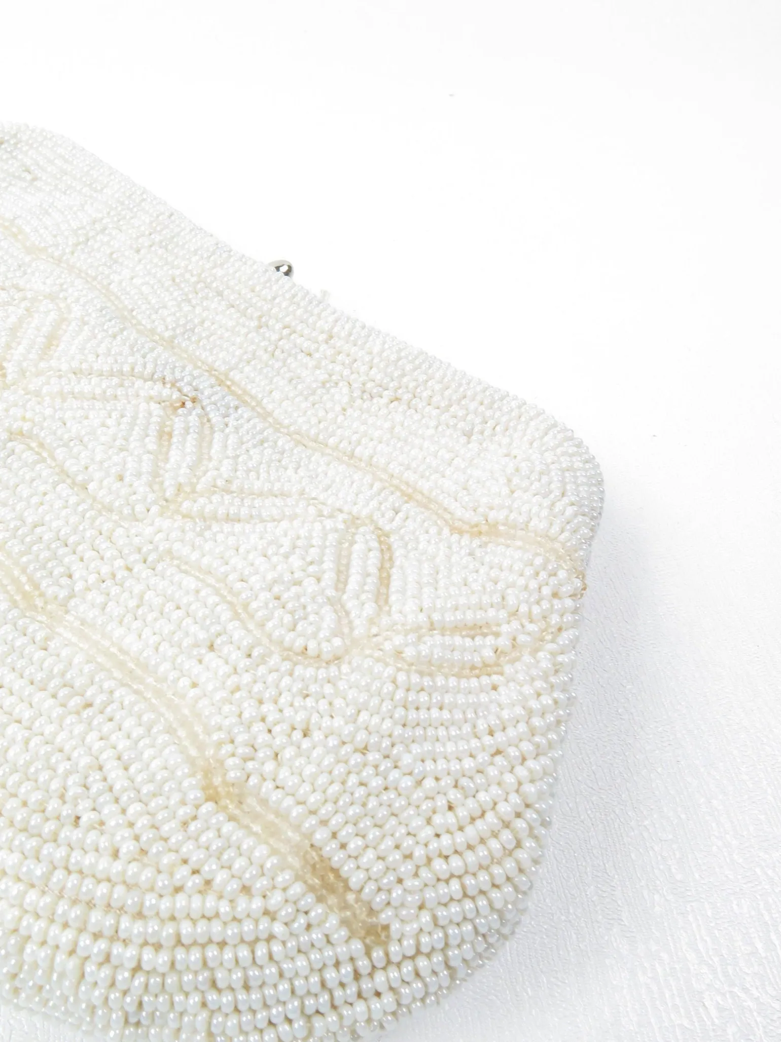 Ivory Vintage Beaded Clutch Bag