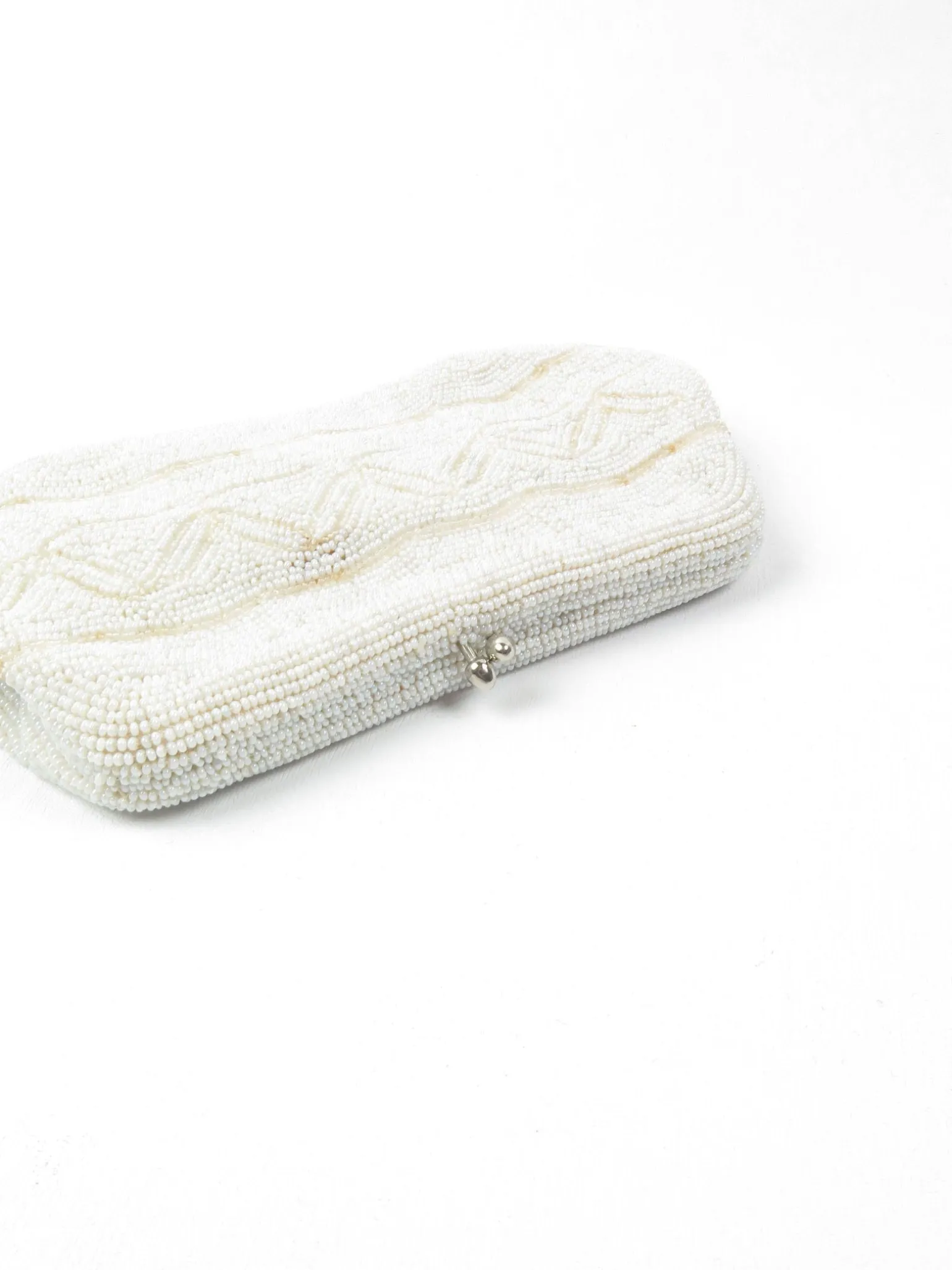 Ivory Vintage Beaded Clutch Bag