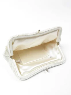Ivory Vintage Beaded Clutch Bag