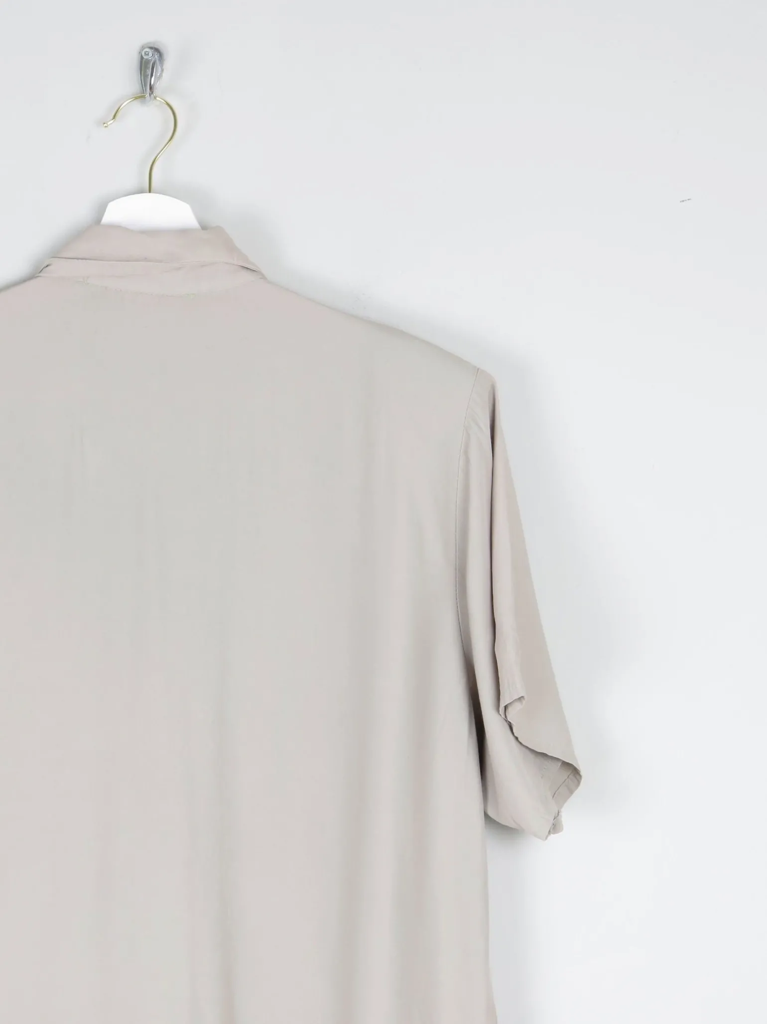 Khaki Vintage Short Sleeved Shirt Blouse S/M