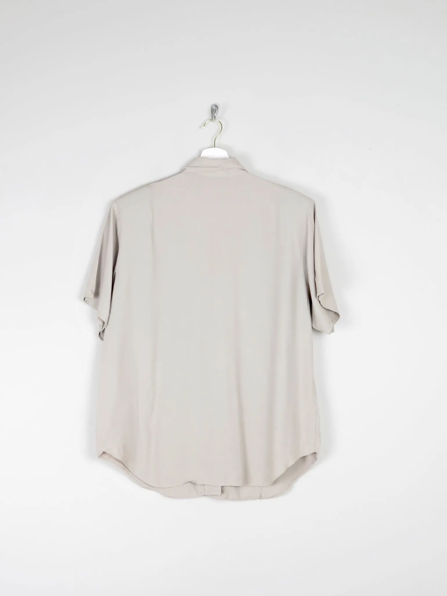 Khaki Vintage Short Sleeved Shirt Blouse S/M