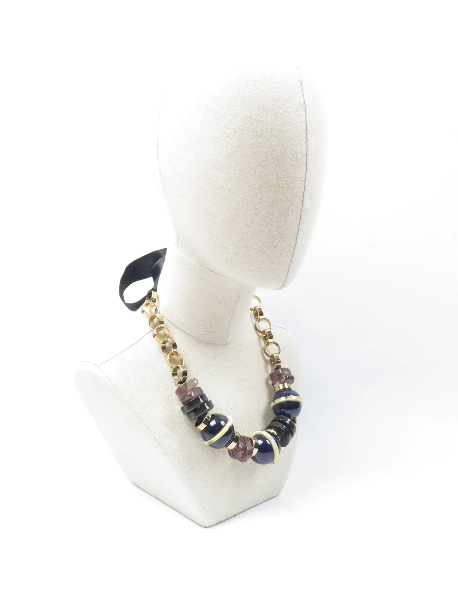 Marni Blue Necklace With Ribbon