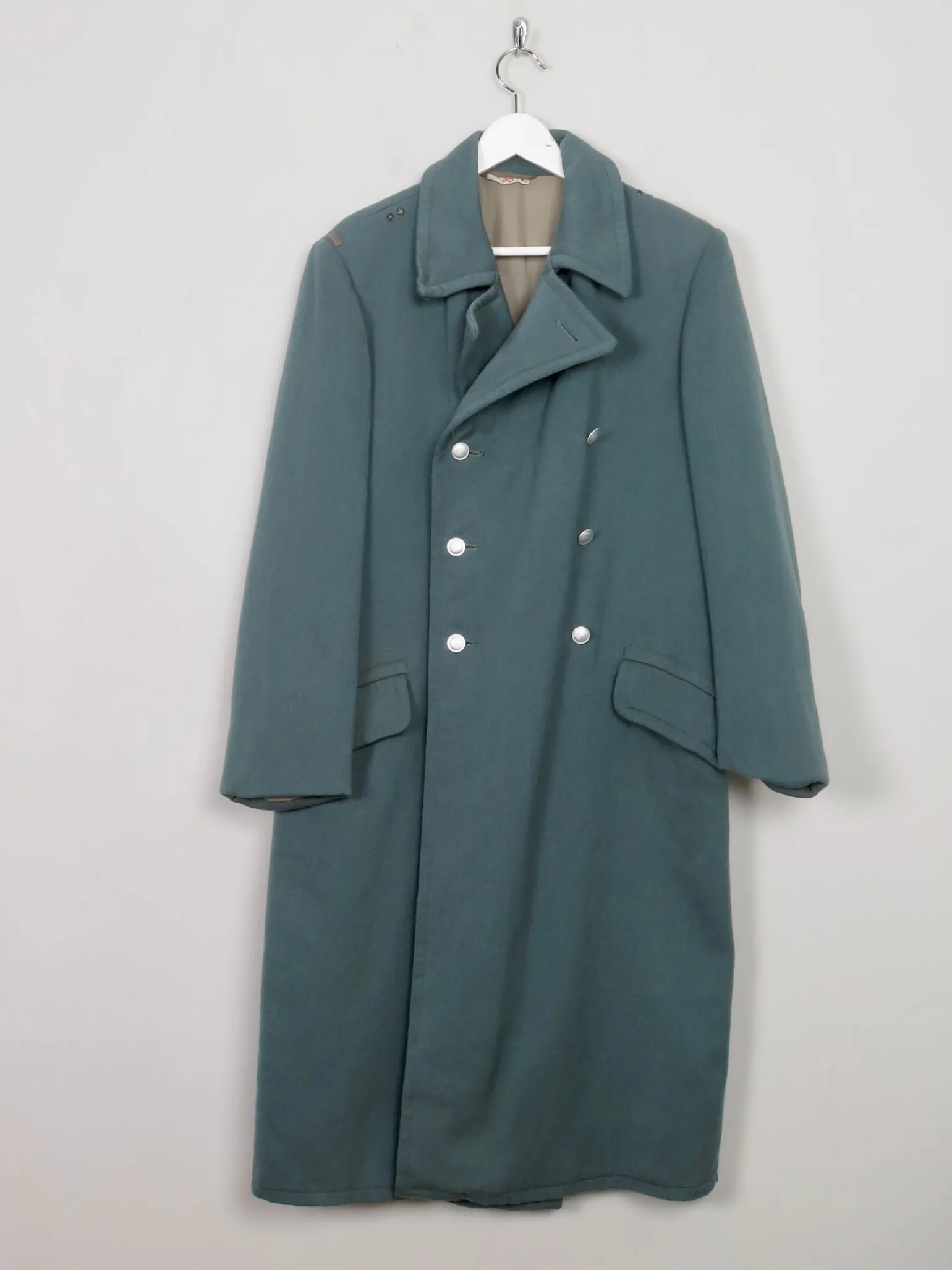 Men's Aqua Green Military Coat 42