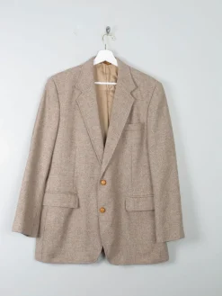 Men's Beige Tweed Vintage 1970s Haggar Jacket 42"