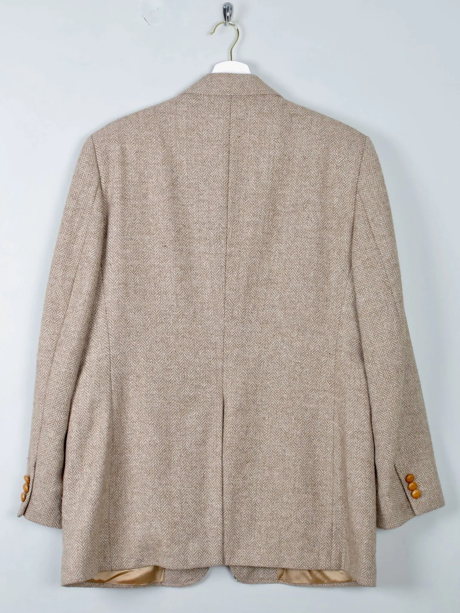 Men's Beige Tweed Vintage 1970s Haggar Jacket 42"