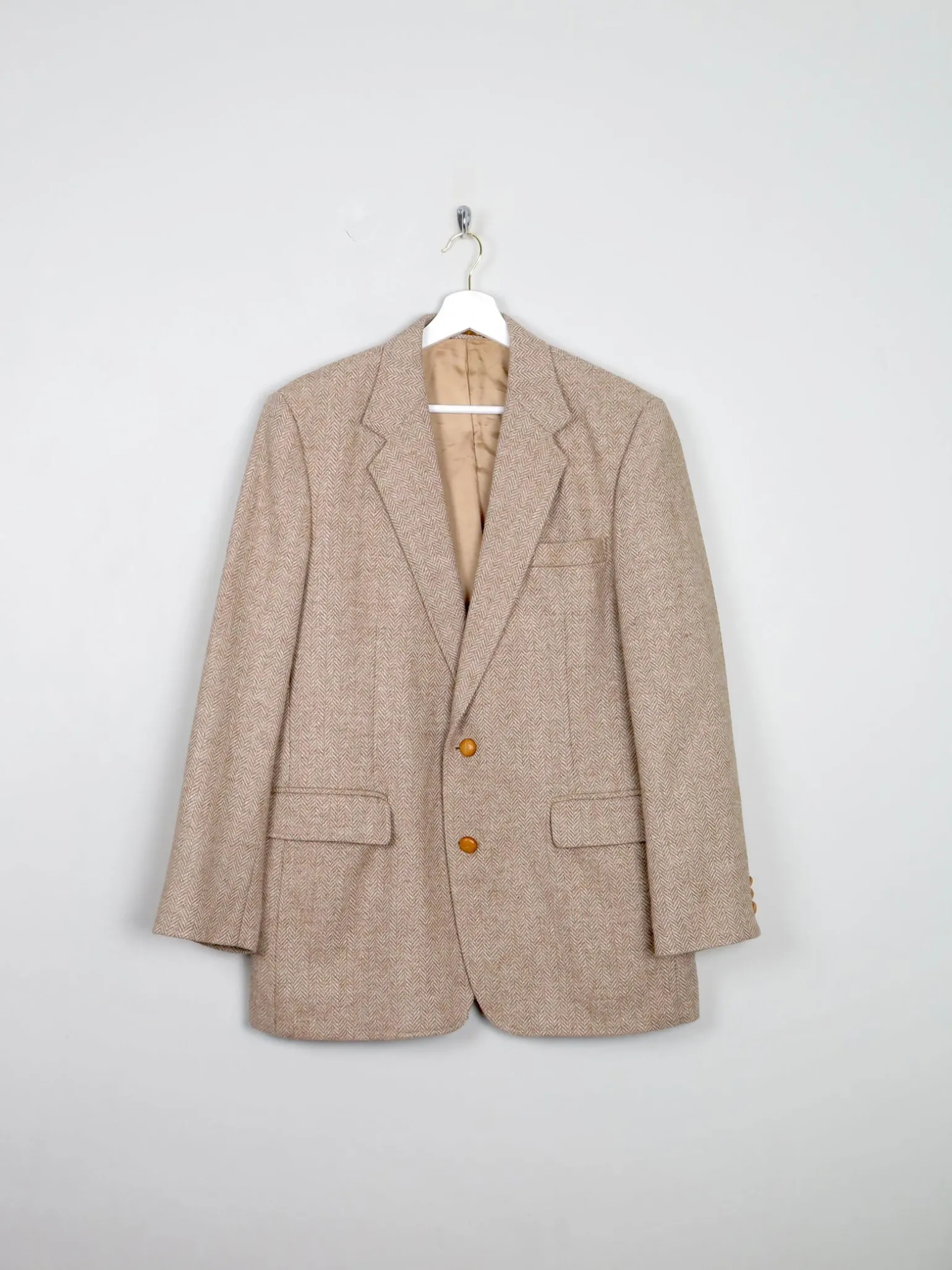Men's Beige Vintage Tweed Jacket 40/42"