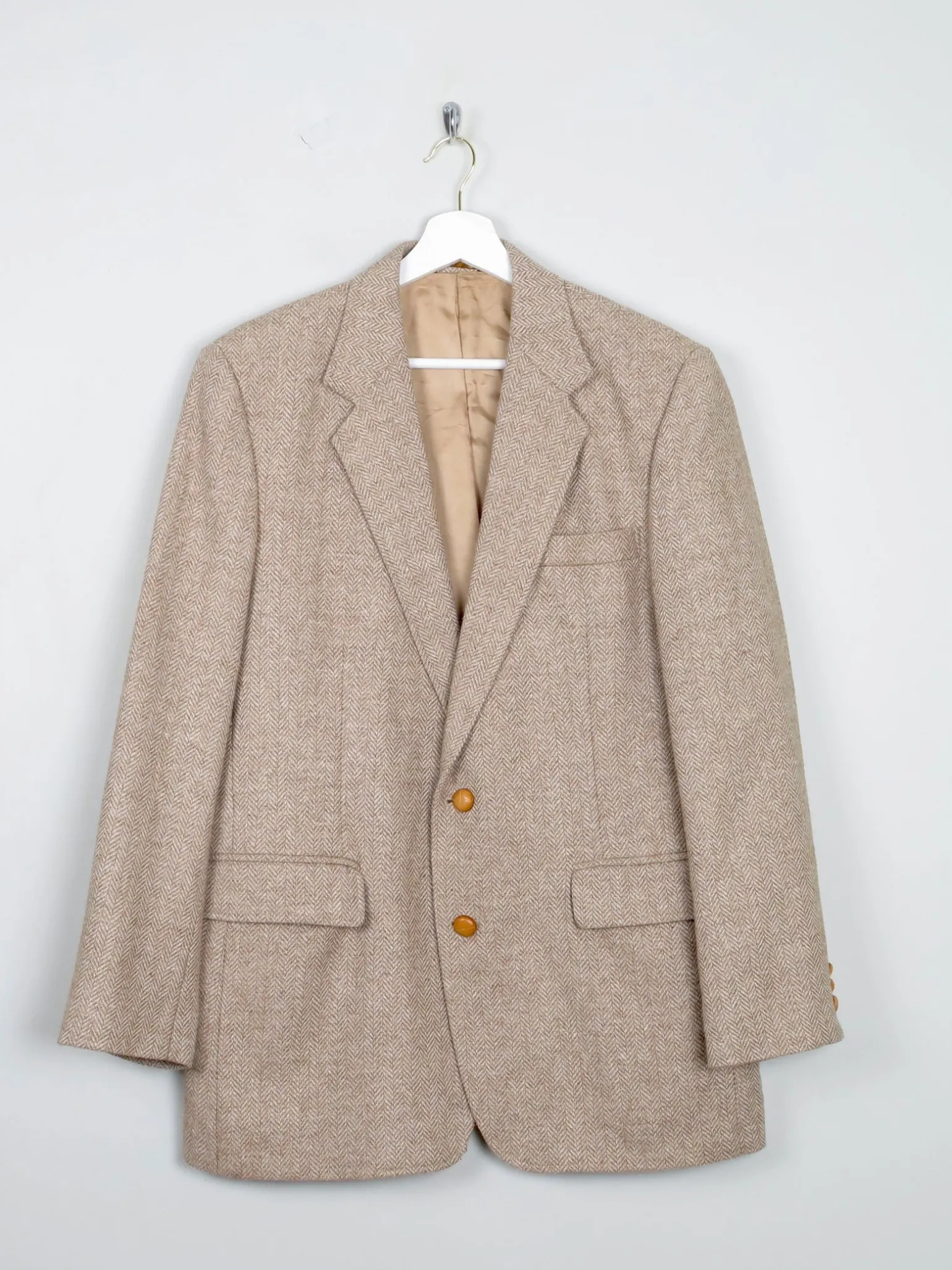 Men's Beige Vintage Tweed Jacket 40/42"