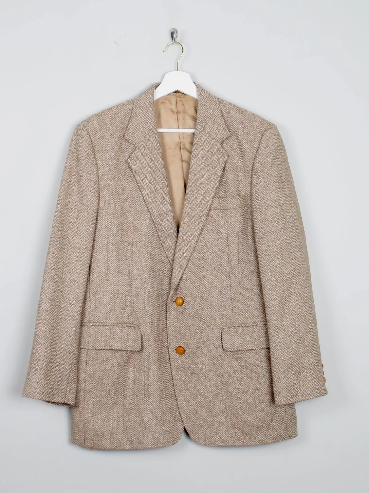 Men's Beige Vintage Tweed Jacket 40/42"