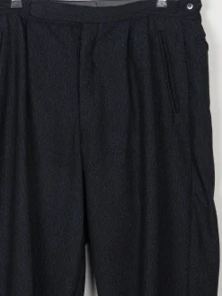 Men's Black & Blue 1950s Wool Trousers 32-34" 29L