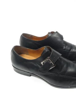Mens Black Leather Kurt Geiger Shoes With Buckle 44