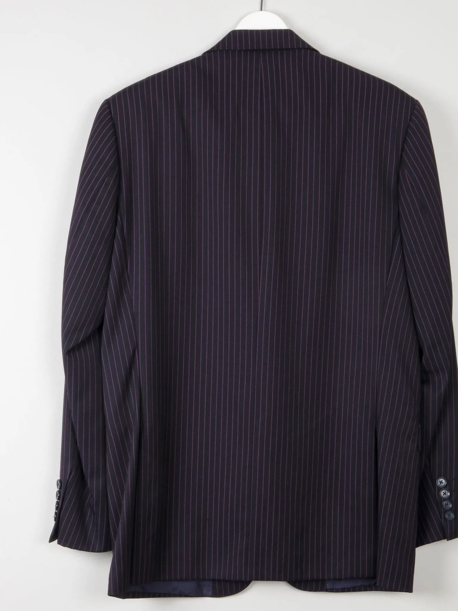 Men's Black Pinsripe Jacket With Pink Stripes 42”