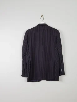 Men's Black Pinsripe Jacket With Pink Stripes 42”
