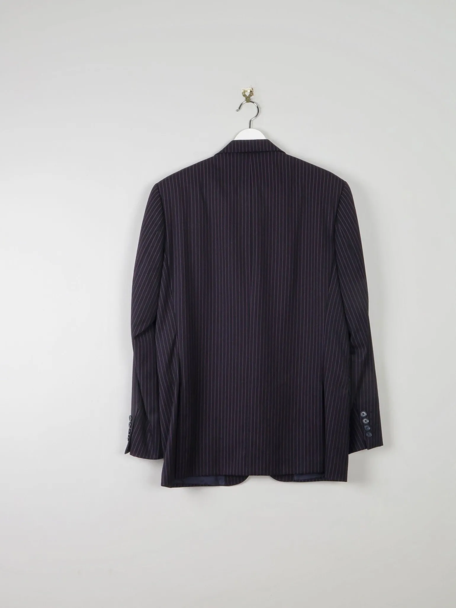 Men's Black Pinsripe Jacket With Pink Stripes 42”