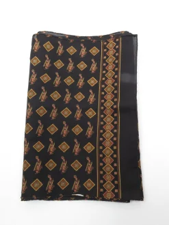 Mens Black Plane Monogramed Printed Scarf