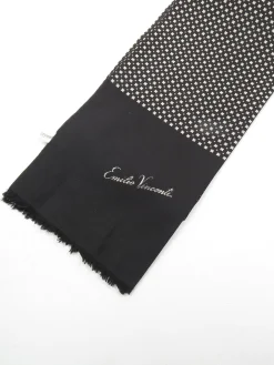 Men's Black Printed Italian Vintage Scarf