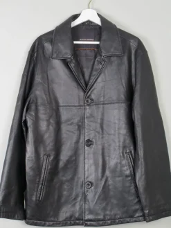 Men's Black Vintage Leather Jacket M