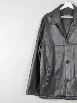 Men's Black Vintage Leather Jacket M