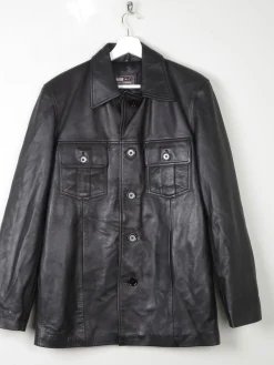 Men's Black Vintage Soft Leather Jacket S