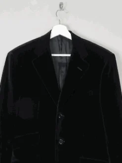 Men's Black Vintage Velvet Jacket Raffaele Caruso 38/40 R