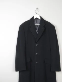 Men's Black Wool Nicole Farhi Cashmere Coat L/XL 46" Approx