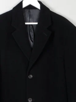 Men's Black Wool Nicole Farhi Cashmere Coat L/XL 46