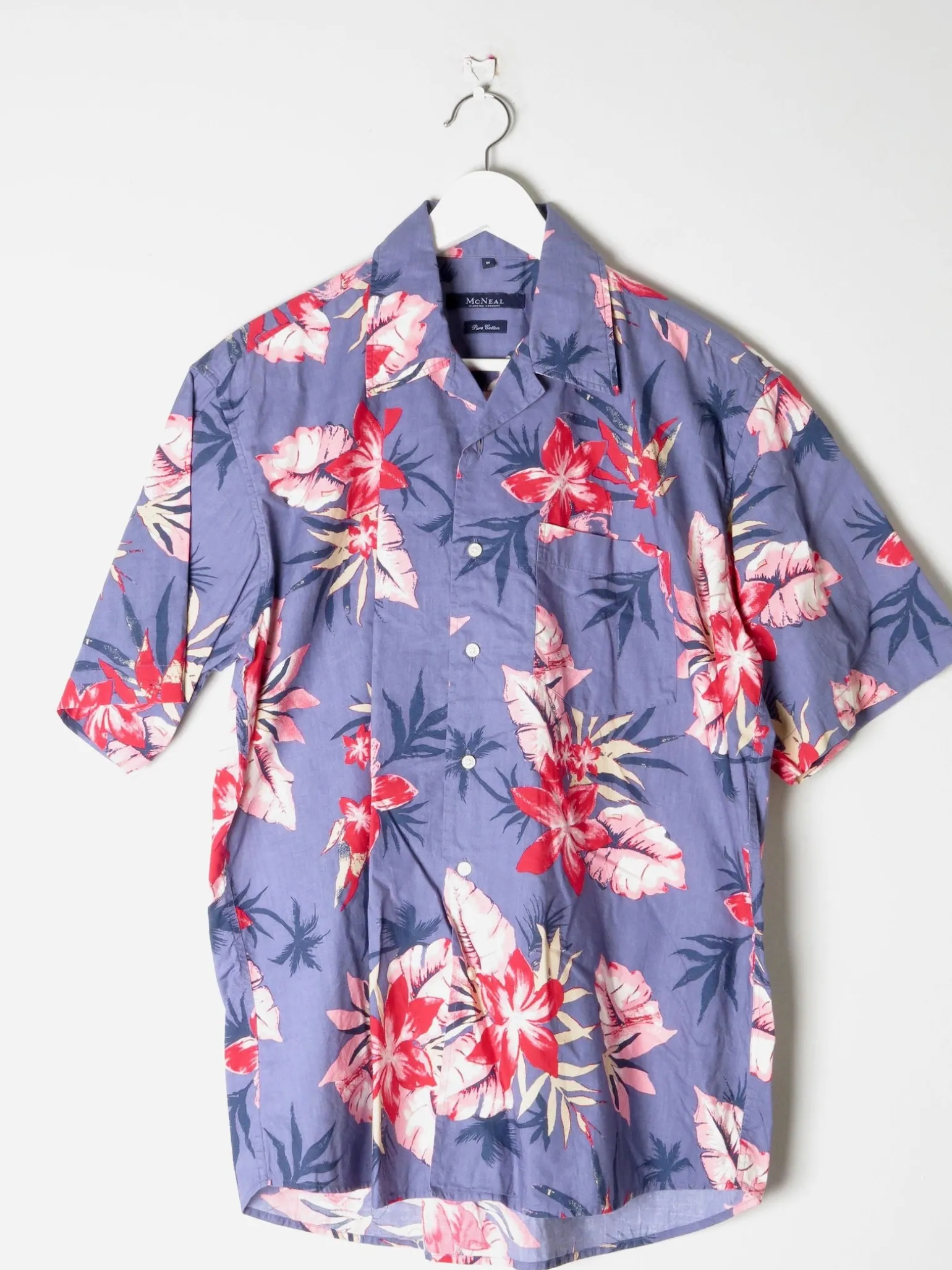 Men's Blue Hawaiian Vintage Shirt M