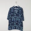 Men's Blue Printed Vintage Hawaiian Shirt L New