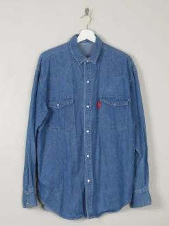 Men's Blue Vintage Denim Shirt L