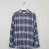 Men's Blue Vintage Flannel Shirt L