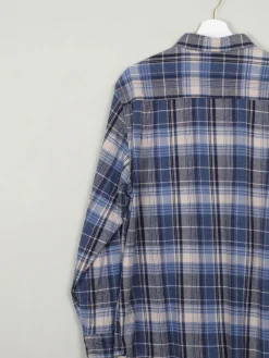 Men's Blue Vintage Flannel Shirt L