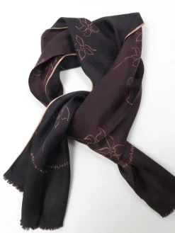 Men’s Brown & Pink Floral Print Vintage Scarf