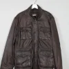 Men's Brown Leather Jacket John Rocha L