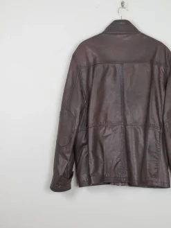 Men's Brown Leather Jacket John Rocha L