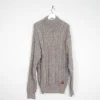 Men’s Brown Polo Neck Wool Vintage Jumper L/XL