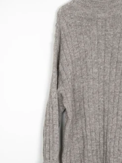 Men’s Brown Polo Neck Wool Vintage Jumper L/XL