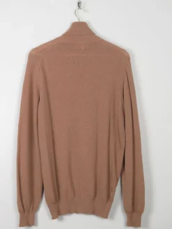 Men's Caramel Vintage Wool Polo Neck M