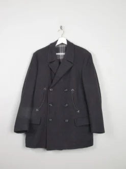 Men's Charcoal Grey Wool Vintage Short Vintage Coat 42"