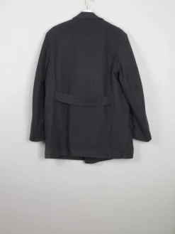 Men's Charcoal Grey Wool Vintage Short Vintage Coat 42