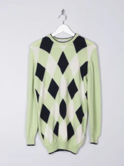 Men's Classic Diamond Lime Green Lyle & Scott Jumper S