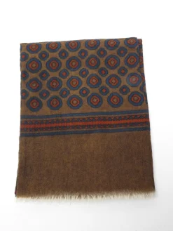 Mens Classic Vintage Green Printed Cravat Style Scarf