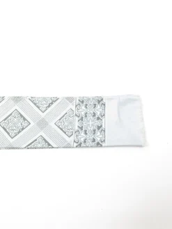 Mens Classic Vintage Grey & Xanadu Green Printed Cravat Style Scarf