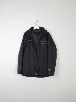 Men's Columbia Black New York Treasure Waterproof Thickened Trinity Storm -coat M