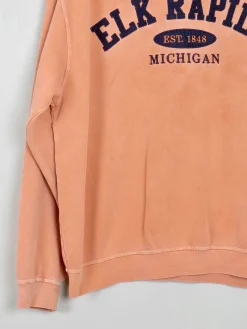 Men's Coral Vintage Sweatshirt Elk Rapids Michigan L