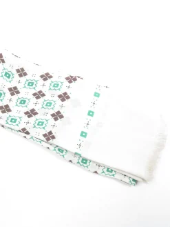 Men’s Cream, Brown & Green Scarf