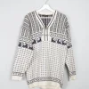 Men's Cream Nodic Style Reindeer Jumper M/L