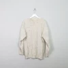 Men's Cream Vintage Cable Knit Jumper M/L