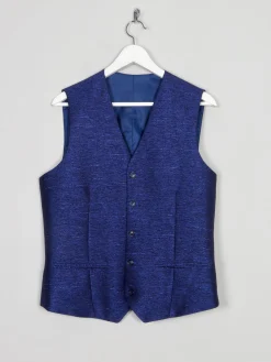 Men's Electric Blue Lurex Waistcoat 38/40 S/M