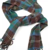 Men's Green & Brown Tartan Wool Scarf