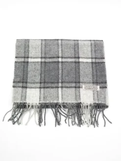 Men's Grey Tartan Foxford Wool Scarf