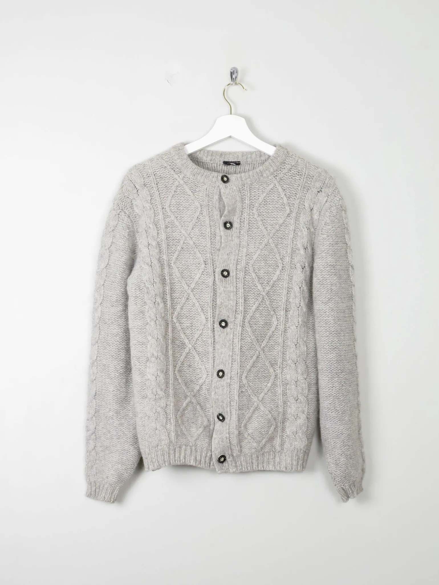 Men's Grey Wool Vintage Cardigan Austrian XS/S